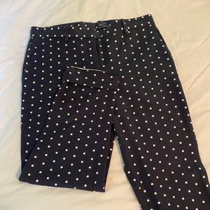 Gap navy blue polka dot cropped pant